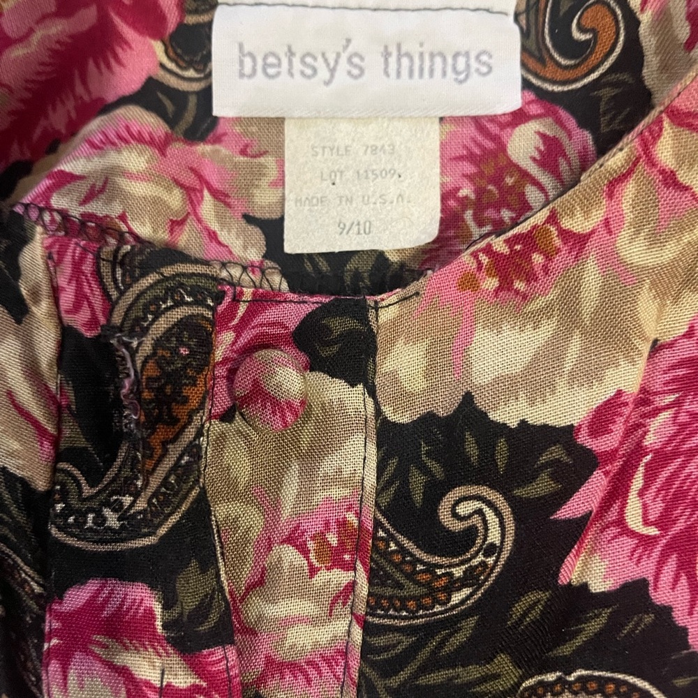 Vintage Betsy Things Floral Dress, Size 9/10